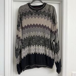 Tundra Canada VTG Coogi Style Sweater Geometric Grandpacore Cabincore Cosby XL